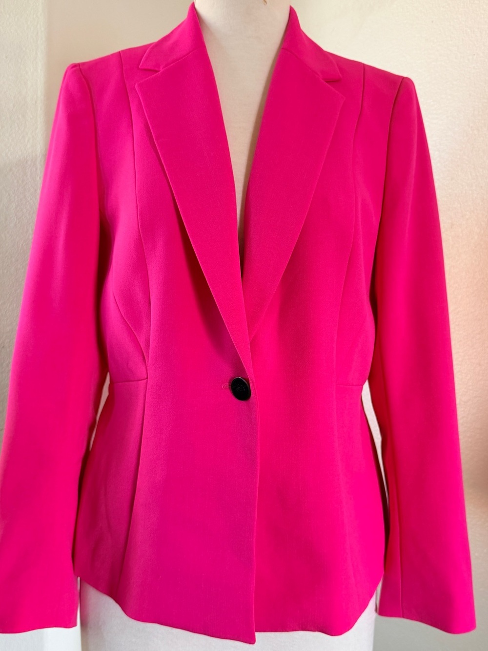 Kasper Bright Pink Single-Button Blazer